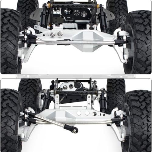 1/10 RC Portal Axles Set with BTA SOA Servo Mount CNC Aluminum One Piece Construction Offset Front Rear Completes Axle Set for Axial Capra 1.9 UTB LCG Cheater Rig 4WS DIY Upgrades (Silver) - color: Silver