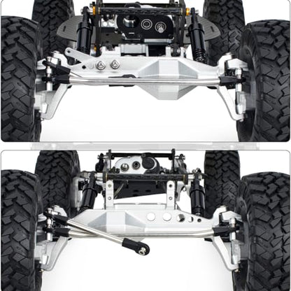 1/10 RC Portal Axles Set with BTA SOA Servo Mount CNC Aluminum One Piece Construction Offset Front Rear Completes Axle Set for Axial Capra 1.9 UTB LCG Cheater Rig 4WS DIY Upgrades (Silver) - color: Silver