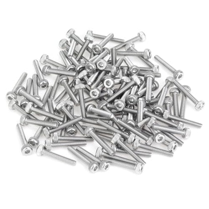 105 Pieces M2.5 x 12mm Socket Head Cap Screws, Thread Pitch 0.45mm, Sutemribor M2.5 Screws, 304 Stainless Steel, Fully Threaded, Silver - size: M2.5 x 12mm, style: Socket Head