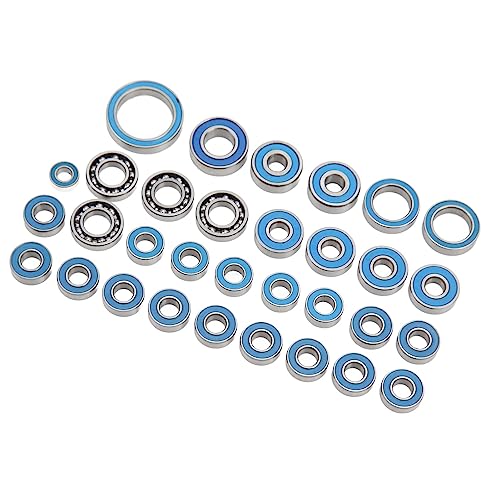 RC Car Bearing Kit, 32-Piece Sealed Steel Bearings for 1/10 1/8 Scale Off-Road and On-Road, Reduces Friction for Speed