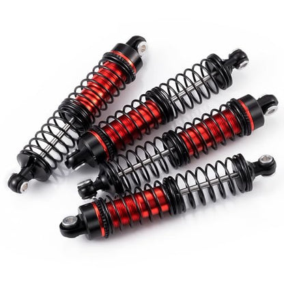 All Metal Shocks Front Rear Oil Shocks Absorber for Tra-xxas 1/18 LaTrax Teton Desert Prerunner Shock Absorber Damper Set 1/18 RC Upgrades Parts Replace Parts 7660 7665(4-Pack) (Red) - color: Red