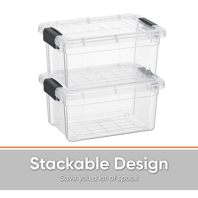 Superio Clear Storage Bins with Lids, Stackable Storage Box with Latches and Handles, Extra Small, 4 Pack 3 Quart - size: 3.5 Qt, style: 4 Pack
