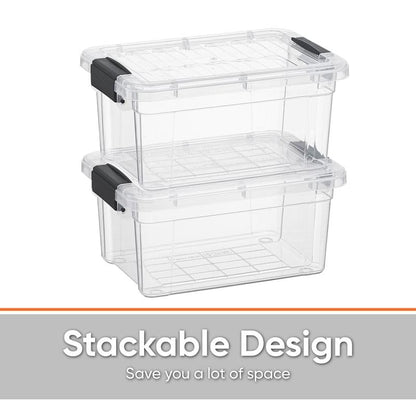 Superio Clear Storage Bins with Lids, Stackable Storage Box with Latches and Handles, Extra Small, 4 Pack 3 Quart - size: 3.5 Qt, style: 4 Pack