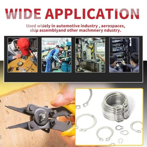 225Pcs External Retaining Rings Snap Rings Assortment Kit, 304 Stainless Steel External C-Clip Set, 15 Sizes Circlip Snap Rings M3 - M25+(Convertible Snap Ring Pliers) - size: 225pcs C-clip stainlesssteels+pliers