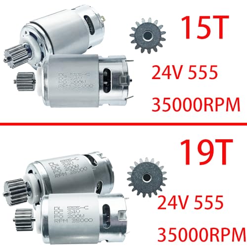 2PCS 12V # 7R Motor Pinion (19T) RS550 30000RPM High Speed 00968-9015 Steel Gears Motor Power Wheels Ride on Car Upgrade for Fisher Price/Jeep Wrangler Hurricane/Ford f150/Kawasaki/Barbie Ride on,18V