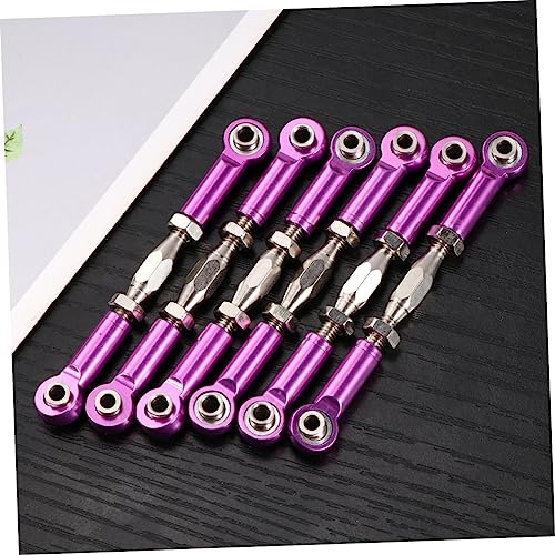 Vaguelly 6pcs Rc Car Rod Linkage Upgrade Kit Aluminum Turnbuckle Rods Easy Installation for Scale Vehicles - color: Purple