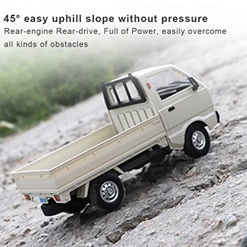D12Mini Kei Truck RC Car 1/16 2.4Ghz Remote Control Rock Crawler Off Road Truck with Brushed Motor, LED Headlights, Middle Engine Rear Drive RTR Toys Car for Adults
