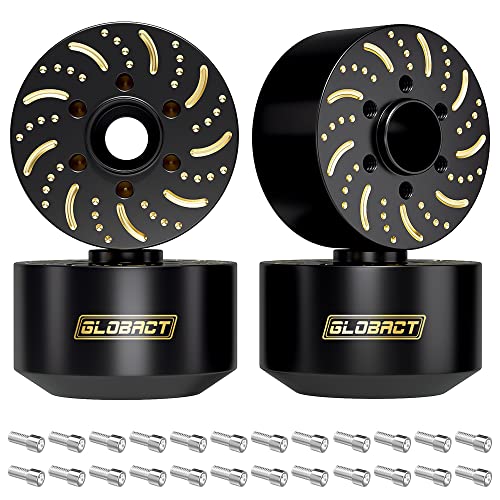 GLOBACT 1/10 Brass Wheel Weights Extended Hex Hub for TRX4 TRX6 SCX10-18mm | Fits 1.9" 2.2" RC Wheel, 545g Counterweight - size: 18.5mm