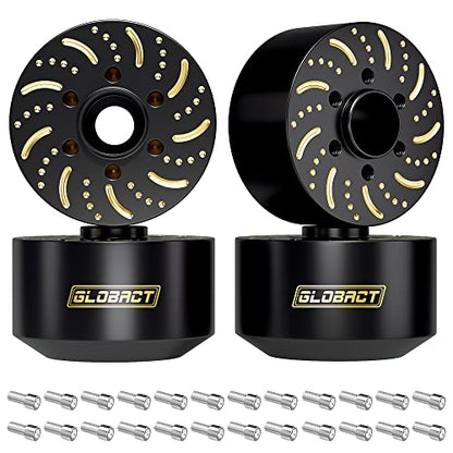 GLOBACT 1/10 Brass Wheel Weights Extended Hex Hub for TRX4 TRX6 SCX10-18mm | Fits 1.9" 2.2" RC Wheel, 545g Counterweight - size: 18.5mm