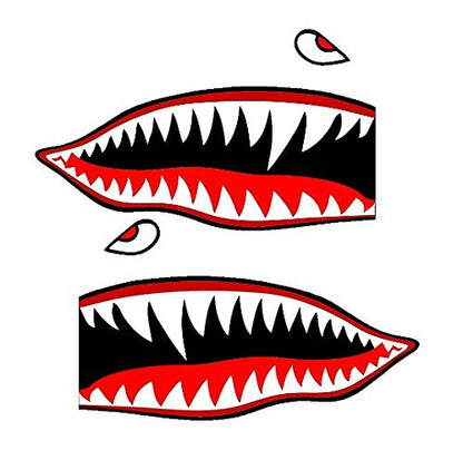 CustomDecals US Premium RC Plane Stickers Set of 2 (RC15) - Flying Tigars Shark Teeth 3" RC Airplane Sticker Decal - Waterproof, Fade-Resistant, Aircraft Graphics to Elevate Flying Experience
