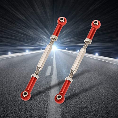 RC Adjustable Push Rods 88mm | Red Aluminum Alloy, Turnbuckle Linkage, 1/10 1/8 Buggy Upgrade Parts, 6Pcs