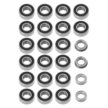 24Pcs RC Car Ball Race Bearing Upgrade Bearing Set Replacement Part 5x11x4mm 2RS 5x8x2.5mm ZZ 5x8x2.5mm Flanged Compatible with T-Amiya MF-01X