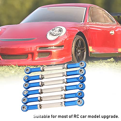 Drfeify 6Pcs Aluminum Alloy Adjustable Push Rods, Turnbuckle Rod Linkage Accessories with 5 Colors, for RC Car Series Upgrade (Blue) - color: Blue