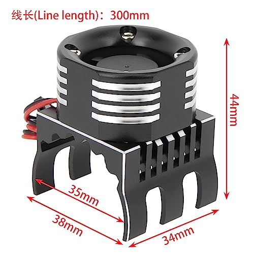 DKKY RC Motor Cooling Fan Heatsink 21000RPM 36mm for Traxxas TRX4 TRX6 Axial SCX10 540 550 1406 1410 1415 1412 Motor (Black) - style: Black