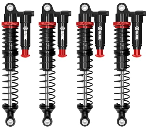 OGRC 100mm Aluminum Adjustable Piggyback Shock Absorber RC Damper for Axial SCX10 TRX4 TRX6 D90 1/10 RC Crawler Upgrade Parts (Black) - color: Black
