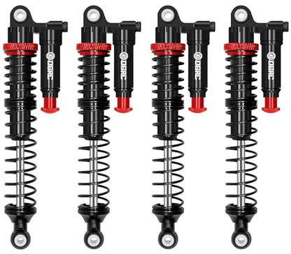 OGRC 100mm Piggyback RC Shock Absorber Oil Shocks for SCX10 TRX4 Upgrades | Aluminum, Double-cylinder, Long Travel, Adjustable Rebound, for 1/10 RC Crawler Car, Black - color: Black