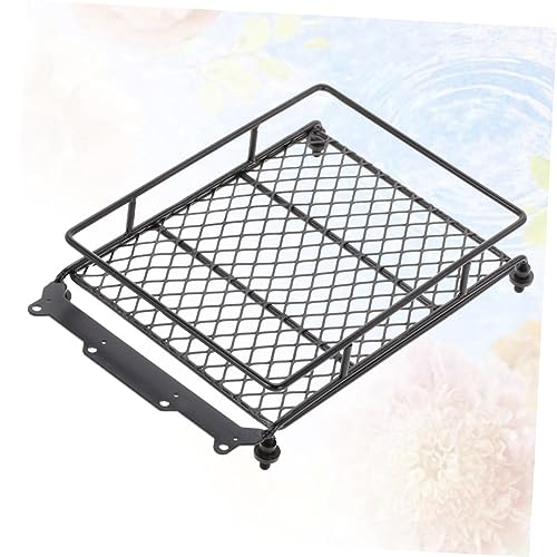 GLEAVI Rc Crawler Car Roof Luggage Rack Durable Black Metal Storage Shelf for Accessories Lightweight and Practical Design for Decoration and Organization