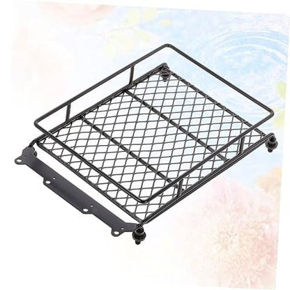 GLEAVI Rc Crawler Car Roof Luggage Rack Durable Black Metal Storage Shelf for Accessories Lightweight and Practical Design for Decoration and Organization