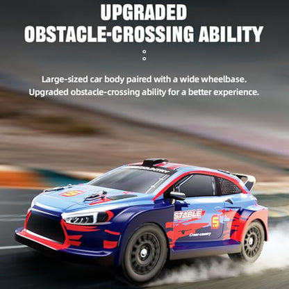 GoolRC RC Rally Car, 1:14 Scale Remote Control Car, 4WD 30KM/H High Speed RC Drift Car, 2.4GHz Full Proportional Racing Vehicle with Drifting Tires and 2 Batteries for Adults