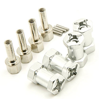 RC 12mm Wheel Hex Drive Hubs Combiner Coupler Aluminum 15mm/20mm/25mm/30mm Offset Extension Longer Combiner Drive Adapter for 1/10 Axial SCX10 Wraith RC Car Upgrade Parts (Silver - 20mm) - color: Silver - 20mm