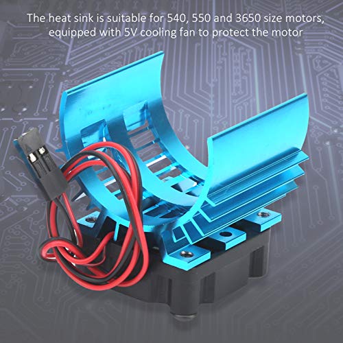 RC Remote Control Car Engine Motor Heatsink 540 Brushed Motor Fan with Heatsink RC Accessory(Blue)
