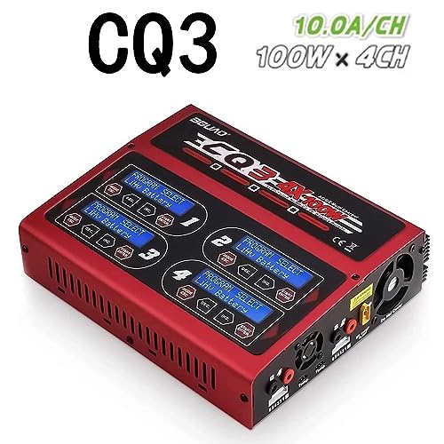 BGUAD CQ3 10A 100W 1-6S 100Wx4/10Ax4 Balance Charger with JST_XH Adapter Board for LiPo Life NiMH NiCd Battery