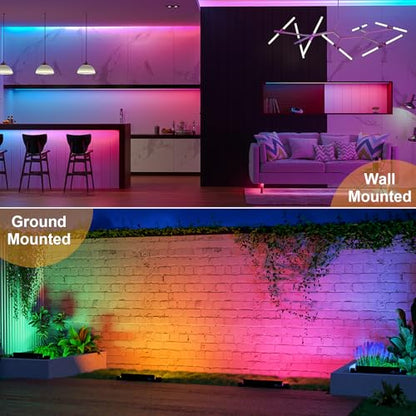 2 Pack 50W 2.4G Remote Control RGB Wall Washer Light, RGB Light bar with Remote Control & APP Control, for Birthday Party, Garden Lighting, Wall Display, Hotel, Building, Commercial Lighting - size: 50W RGB*2