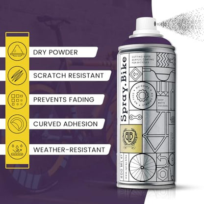 Spray.Bike Spray Paint - Elderberry (Eggplant Purple) | Designed Mainly for Bicycles | Multi-Use Acrylic Spray Paint for Metal, Plastic | High Coverage Bike Paint, 400ml - color: Elderberry