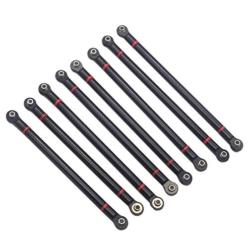 8Pcs Vgoohobby Aluminum Alloy Link Rod Chassis Linkage 313mm Wheelbase Compatible with Axial SCX10 90046 90047 1/10 RC Crawler Car