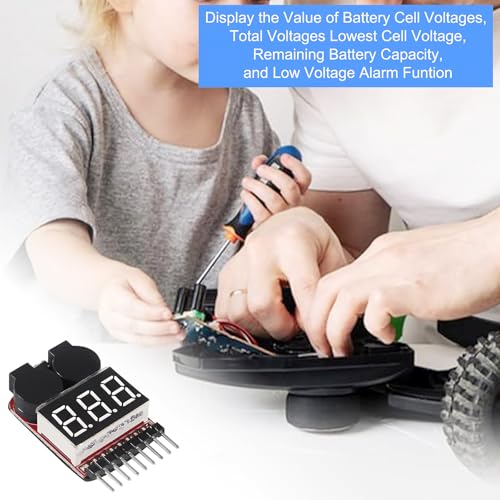 6pcs Lipo Battery Checker RC Battery Low Voltage Buzzer Alarm Voltage Tester Monitor for 1-8S Lipo Life LiMn Li-ion Battery