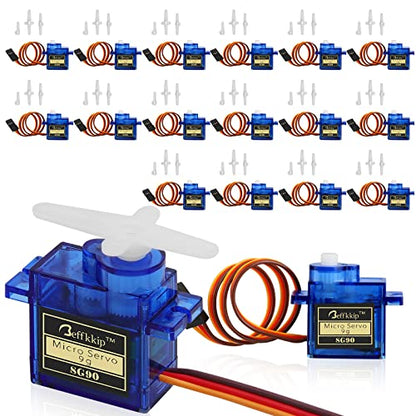 SG90 9g Micro Servo Motors for RC Models, 16-Pack | 4.8-6V, 180° analog servos with 1.4 kg-cm torque and 0.09 sec/60° speed at 4.8V for RC models and Arduino projects. - style: 16PCS