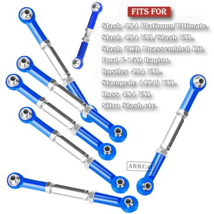Upgrade Parts Turnbuckles Camber Links for 1/10 Slash 2WD 4X4/Rustler 2WD 4X4/Hoss 2WD 4X4/Stampede 2WD 4X4 RC Truck, Aluminum Adjustable Turnbuckles,Replace 3644 3745 1935,Navy Blue