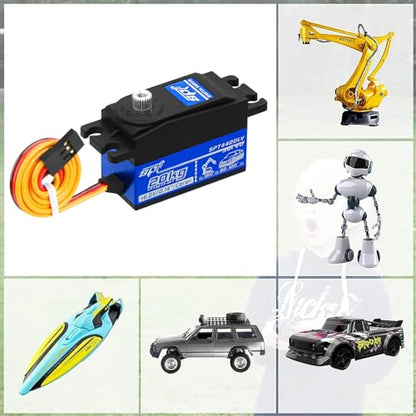 2PCS 20kg Low Profile Servo RC Digital Servo High Torque Full Metal Gear & Steering Arm for 1/10 RC Car - size: 20KG Low Profile Servo-2PCS
