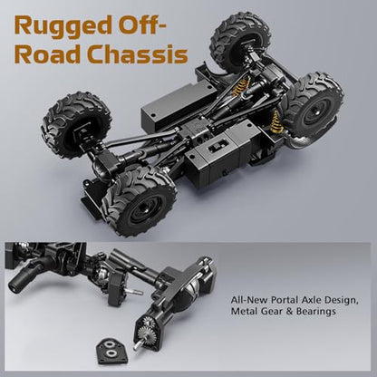 1/18 RC Semi-Truck for Adults, MN-333 Unimog Off-Road RC Rock Crawler, 4WD RC Truck RTR Transport Car Alloy Model for Hobby Toy Gifts (Green) - color: Green