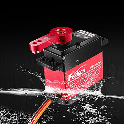 2Pack 20KG High Torque RC Servo, Servo Motor 7.4V Waterproof Digital Servo High Torque Full Metal Gear, Aluminum Case, Control Angle 180° for 1/8 1/10 RC Cars, TRAXXS x4, Baja, RC4WD, GTR and More