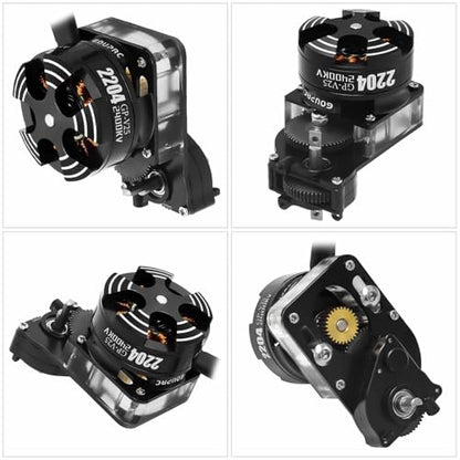 GOUPRC Upgarde Transparent 2204 2400KV Brushless Outrunner Motor with Mount & 30A Brushless ESC Combo Kit for SCX24 Axial 1/24 Remote Control Crawler Truck Car - color: Clean Mount 3pcs