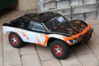 SummitLink Compatible Custom Body Muddy Orange Over White/Black Replacement for 1/10 Scale RC Car or Truck (Truck not Included) SS-WBR-01