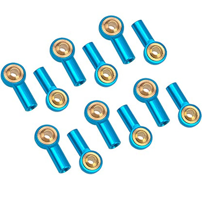 12Pack Vgoohobby Metal M3 Tie Rod End Ball Holder RC Joint Link Ball Head Holder CW Compatible with HSP Traxxas HPI Axial Redcat Racing 1/10 RC Car Truck Buggy Crawler (Blue) - color: Blue