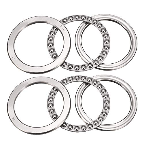 uxcell 51117 Miniature Thrust Ball Bearing 85mm x 110mm x 19mm Chrome Steel with Washer 2pcs - size: 85mmx110mmx19mm