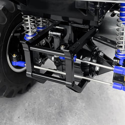 Aluminum Alloy Front and Rear Bumper Mount RC Crawler Car High Simulation CNC Metal Servo Mount Bumper Set Compatible with 1/10 Tamiya Clod Buster-4×4×4 RC Car Upgrade Parts