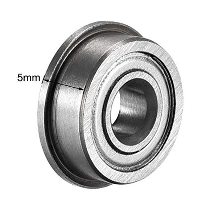 uxcell F605ZZ Flanged Ball Bearing 5x14x5mm Double Metal Shielded (GCr15) Chrome Steel Flange Rip Bearings 10pcs - size: 5x14x5mm