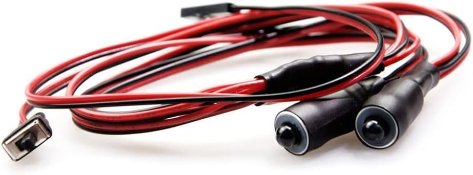 MOHERO 2 LEDs Angel Eyes & Demon Eyes LED Light Headlights for 1/10 RC Model Crawler Cars Headlamps (Red+Yellow, 10mm) - color: Red+Yellow, size: 10mm