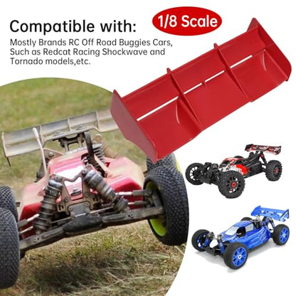 HobbyPark RC Car 1:8 Off Road Buggy Wing Body Spoiler High Down Force (Red) - color: Red, size: 1/8 Scale