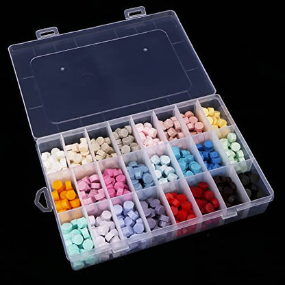 2 Pack 24 Grids Plastic Organizer Box Container Craft Storage Box with Adjustable Dividers for Beads Jewelry Fishing Tackles, Clear