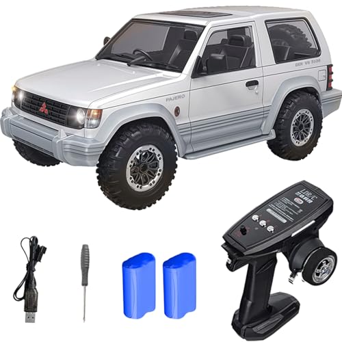 LDRC 1/14 RTR Remote Control Crawler LD1297S 4x4 RC Off Road Car 2Speed Gearbox Metal Gears 380 Brushed Motor 2.4G RC 17G Steering Servo for Adult Hobby (White)