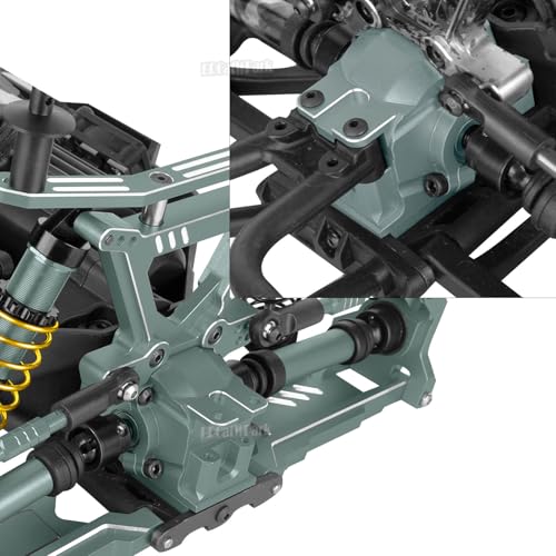 Aluminium Transmission Gearbox Upgrades Part for 1/10 Slash/Rustler/Stampede/Jato VXL 4X4 4WD,XO-1,RC Front Rear Gearbox & 37T Differential Gear,Replace #6880#6881,Titanium - color: Titanium - (Upgrades)