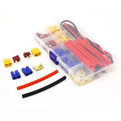 딘 T 플러그 EC3 XT60 RC FPV 드론 Lipo 배터리 용 14AWG 실리콘 와이어/열 수축 튜브가있는 남성 여성 어댑터 커넥터