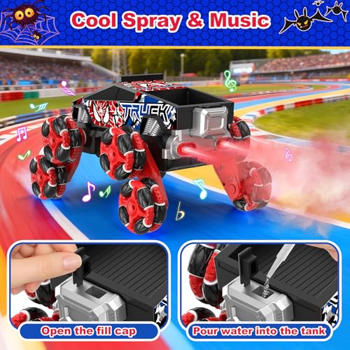 Nikuku Cool 8 Wheels Hand Controlled RC Stunt Car, Gesture Sensing Remote Control Car for Boys Age 6-13, 2.4Ghz Climbing Toys for Kid 6 7 8-10 11 12 Year Old, Christmas Birthday Gifts for Boys Girls