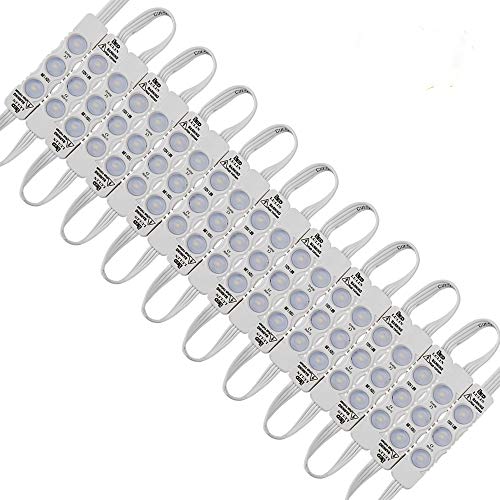 Lulin Upgraded 100PCS Led Module Strip Lights White, 54ft AC110V SMD 3 LED Module Light for Letter Sign Advertising Signs Storefront Garage with Tape Adhesive Backside - size: 1.8W-100PCS