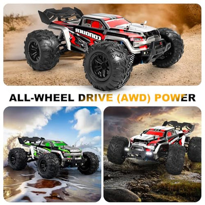 1:16 Scale All-Terrain RC Car for Adults - 40+KM/H High Speed 4WD Off-Road Remote Control Truck with 2 Rechargeable Batteries, 2.4GHz Electric Toy Vehicle Gift for Teens and 14+ (1:16 Scale)